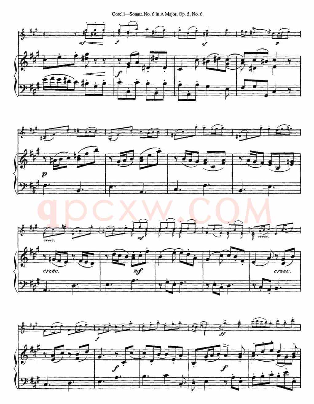Sonata No.6 in A Major Op.5 No.6（小提琴+钢琴伴奏）