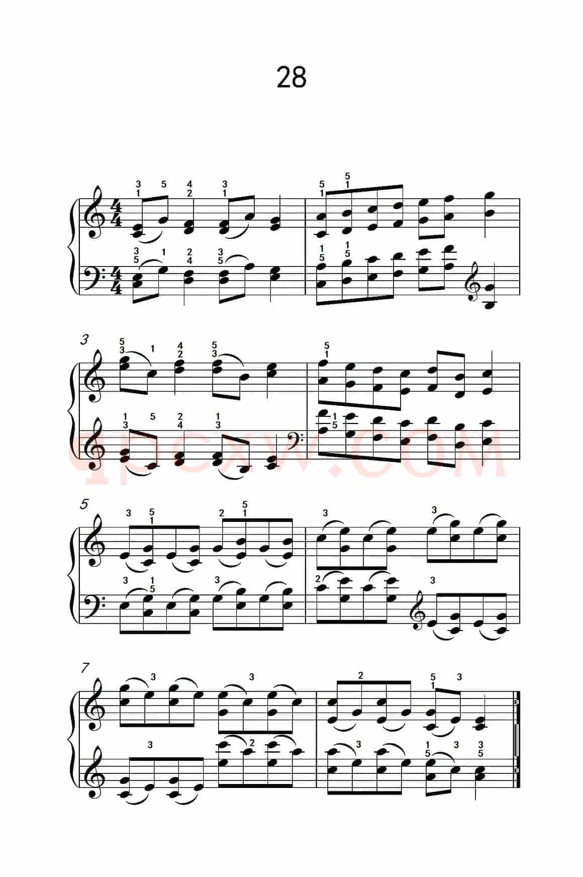 双音练习 28（儿童钢琴手指练习 2）