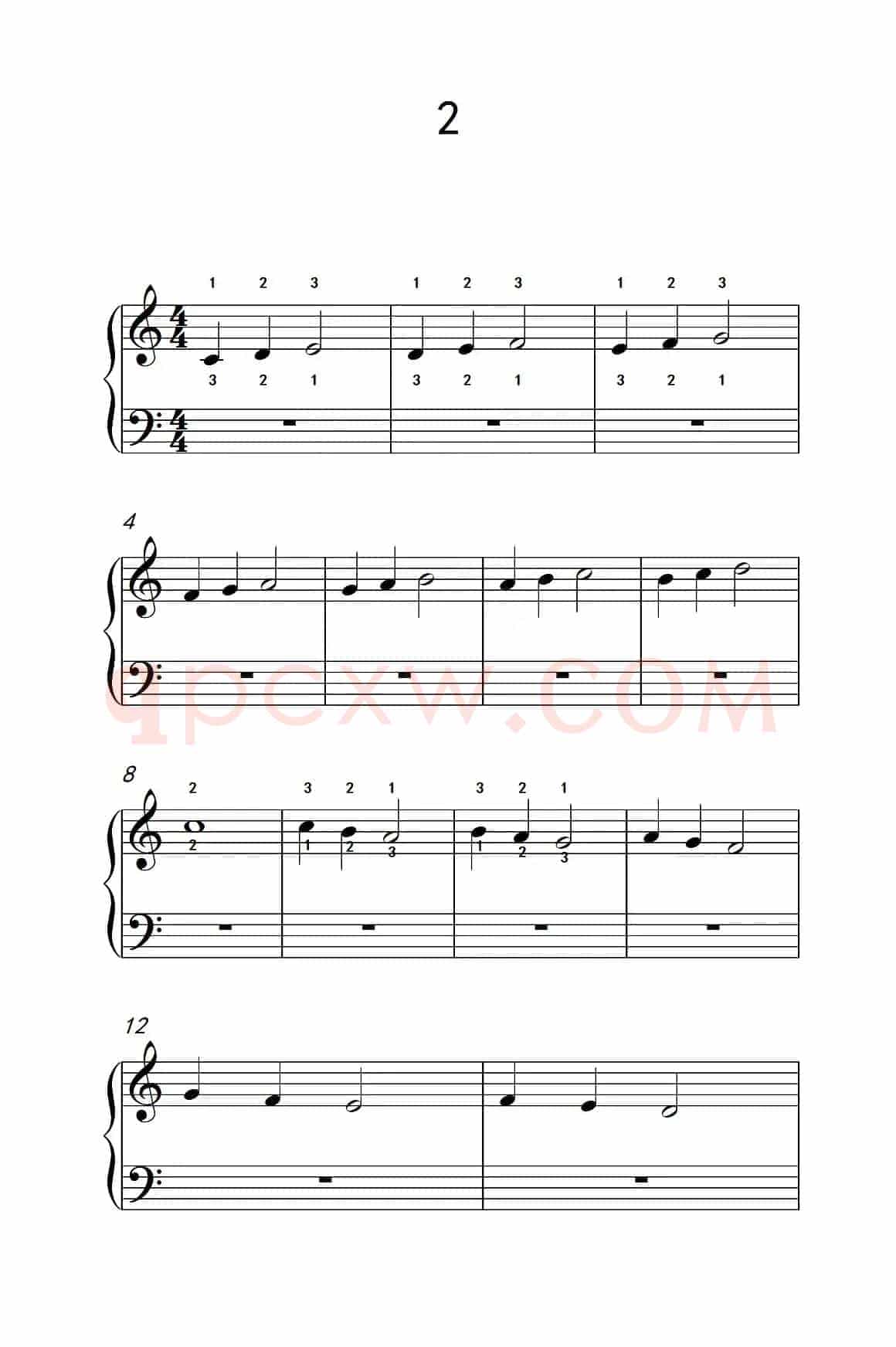 非连音练习 2（儿童钢琴手指练习 2）
