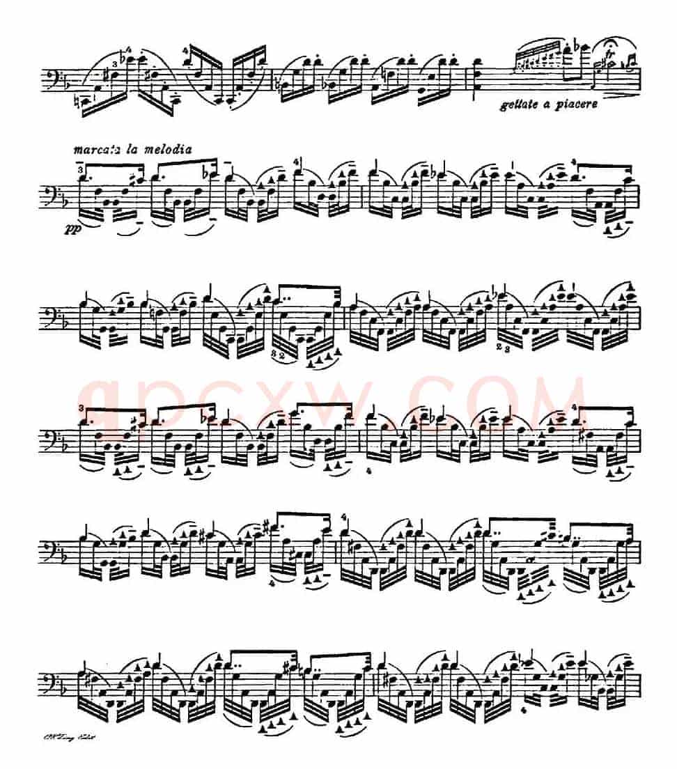 A. Piatti 12 Caprice Op.25（皮阿蒂 12首大提琴随想曲) 第五）