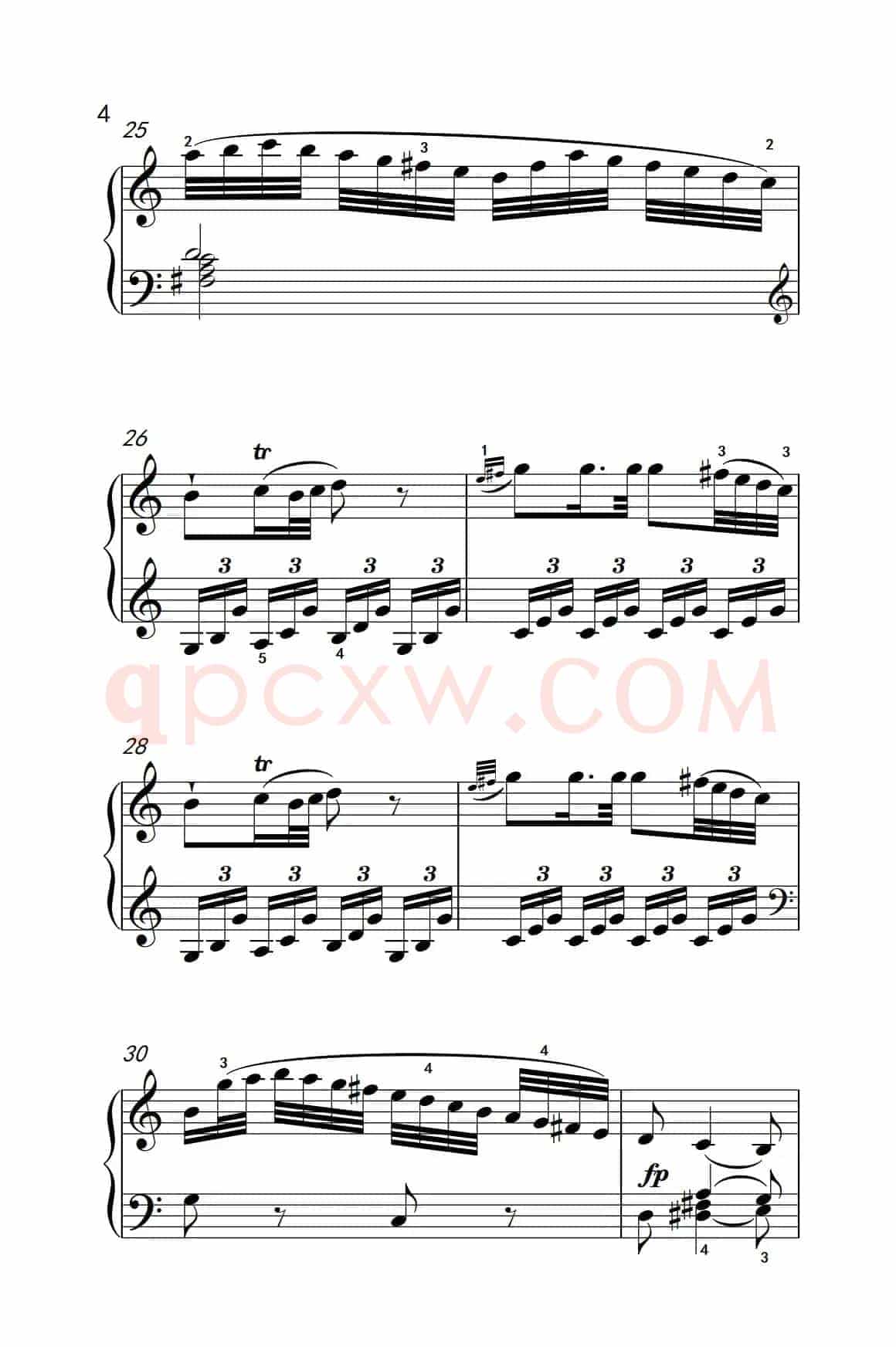 第八级1.C大调奏鸣曲 第一乐章 K.330（中央音乐学院 钢琴（业余）考级教程 7-9级）