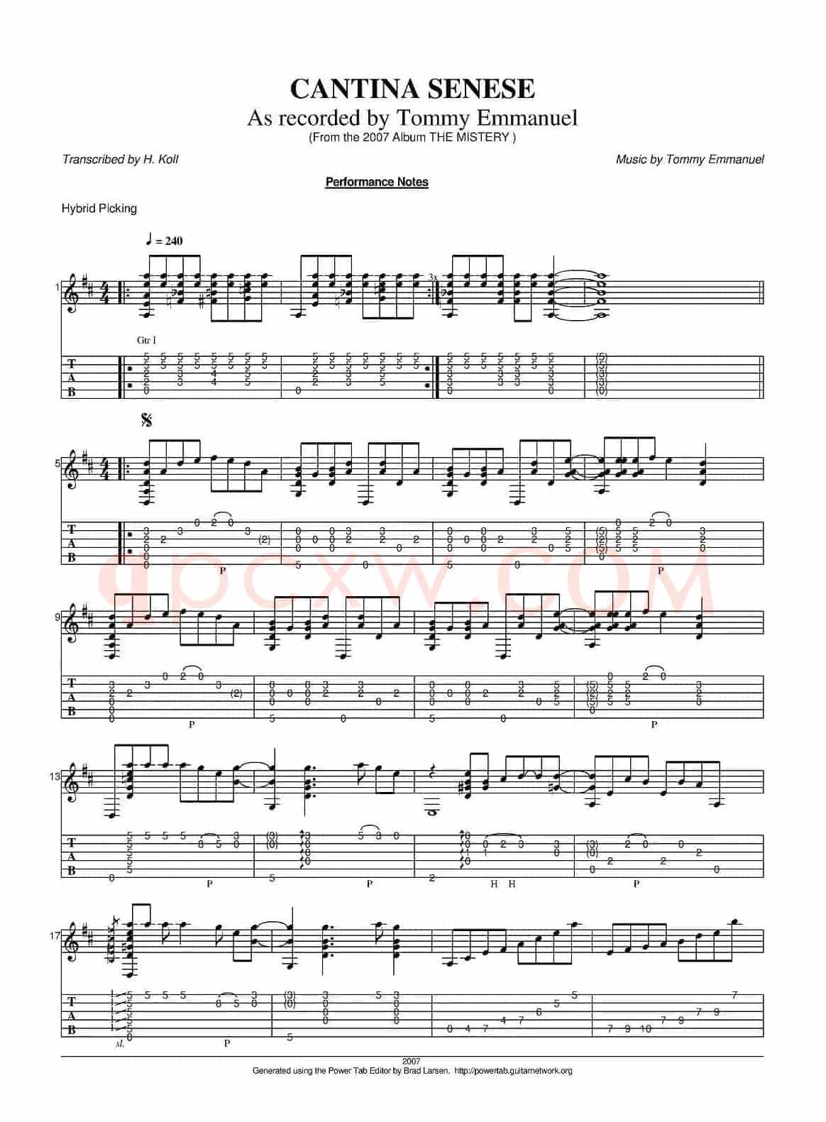 tommy emmanuel：cantina senese version-2