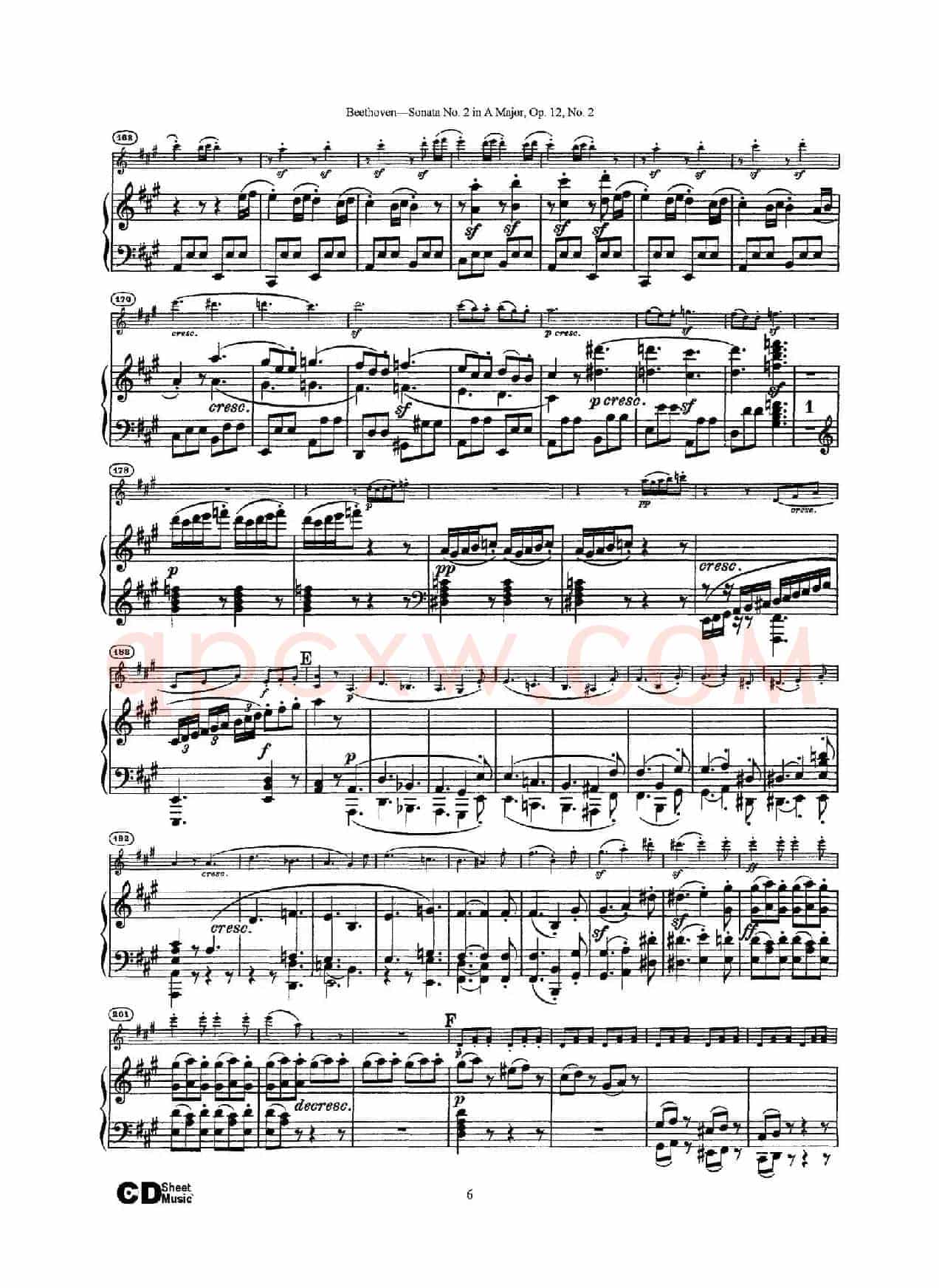 A大调第二小提琴奏鸣曲（Sonata No.2 in A Major Op.12,No.2）（小提琴+钢琴伴奏）