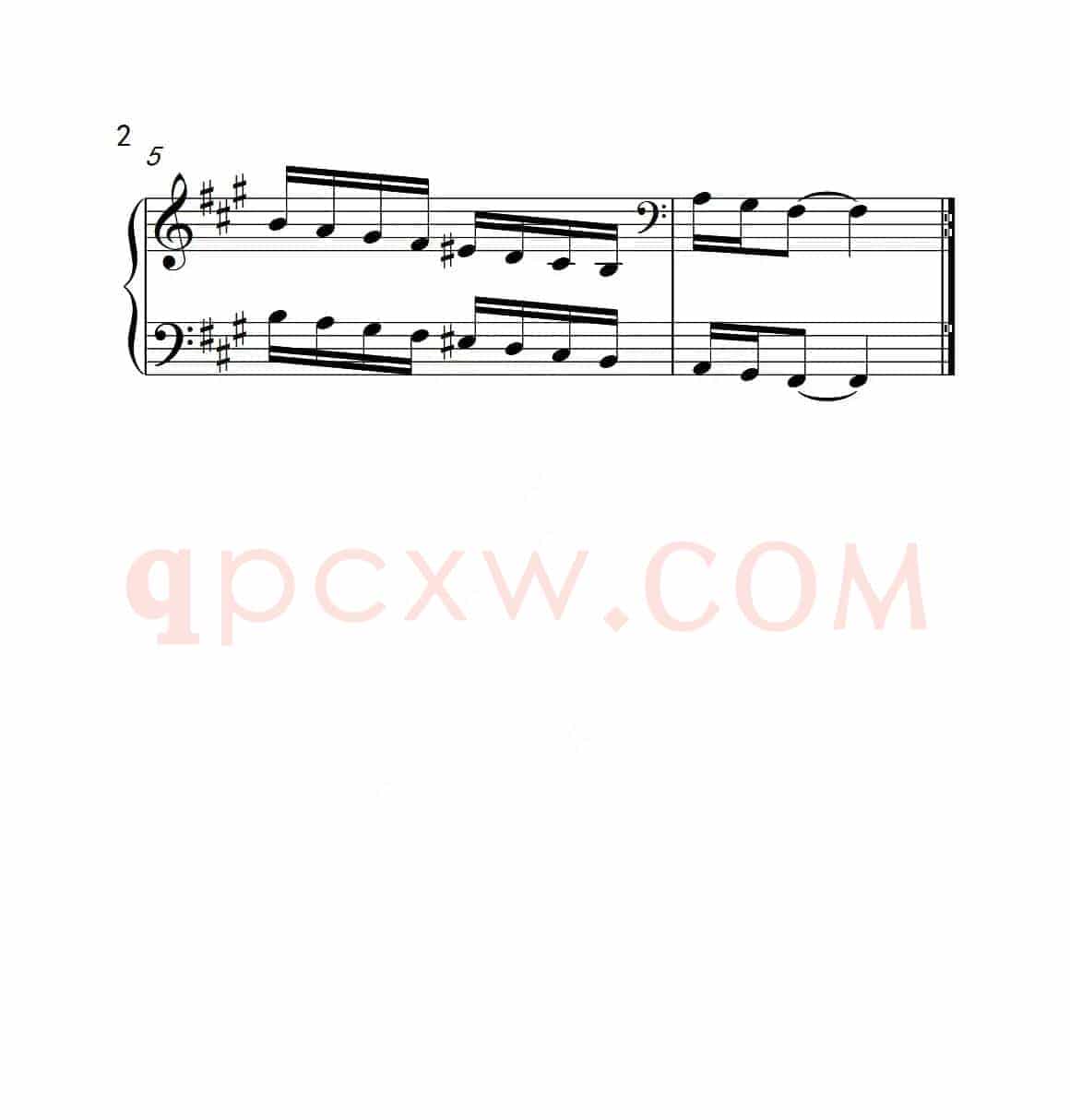 第三级 升f小调音阶（中国音乐学院钢琴考级作品1~6级）