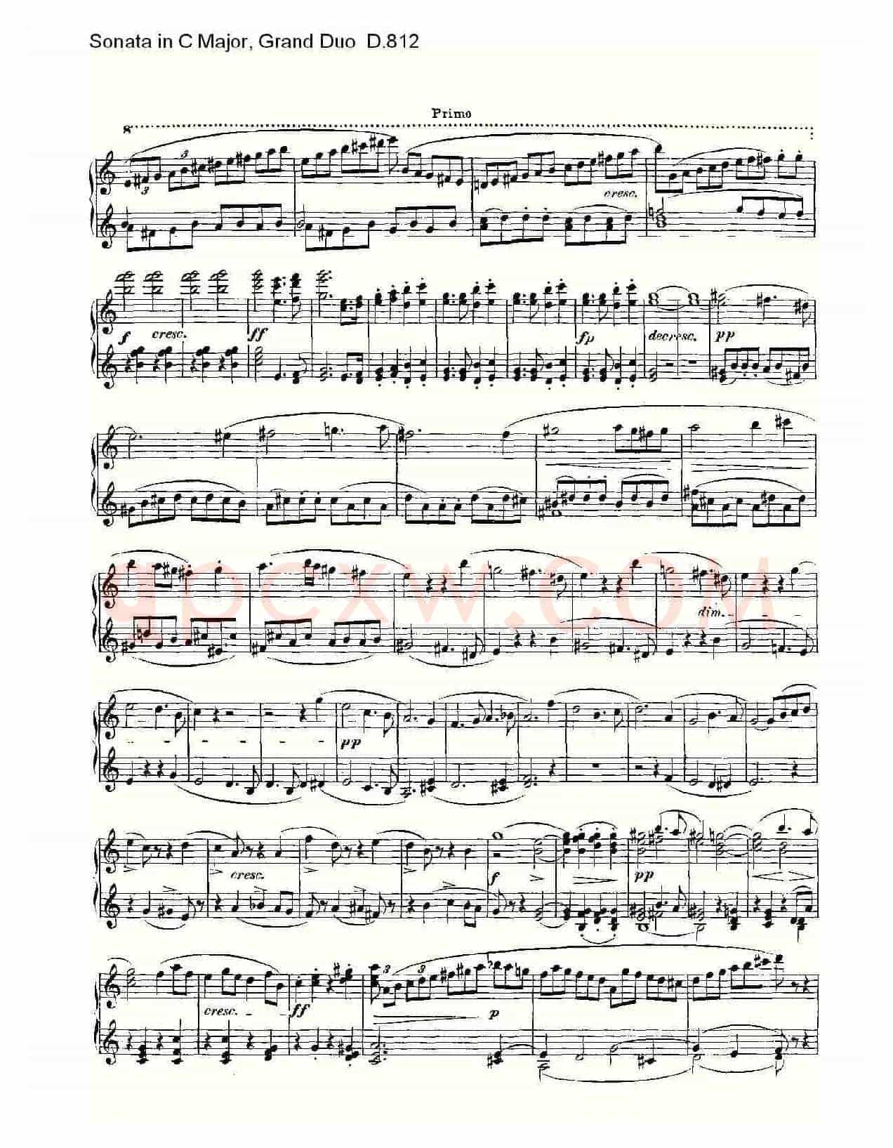 Sonata in C Major, Grand Duo D.812(C大调奏鸣曲,盛大的二重奏 )