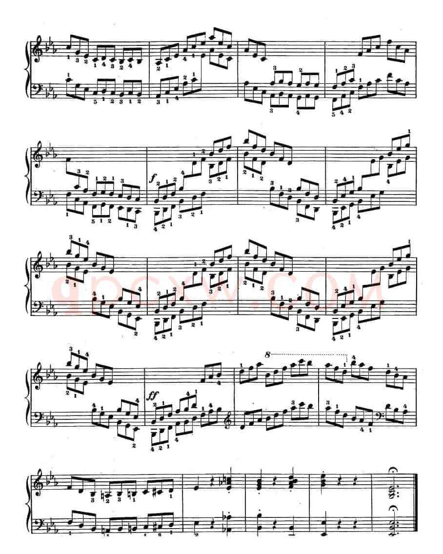 车尔尼《钢琴手指灵巧初步练习曲》之12