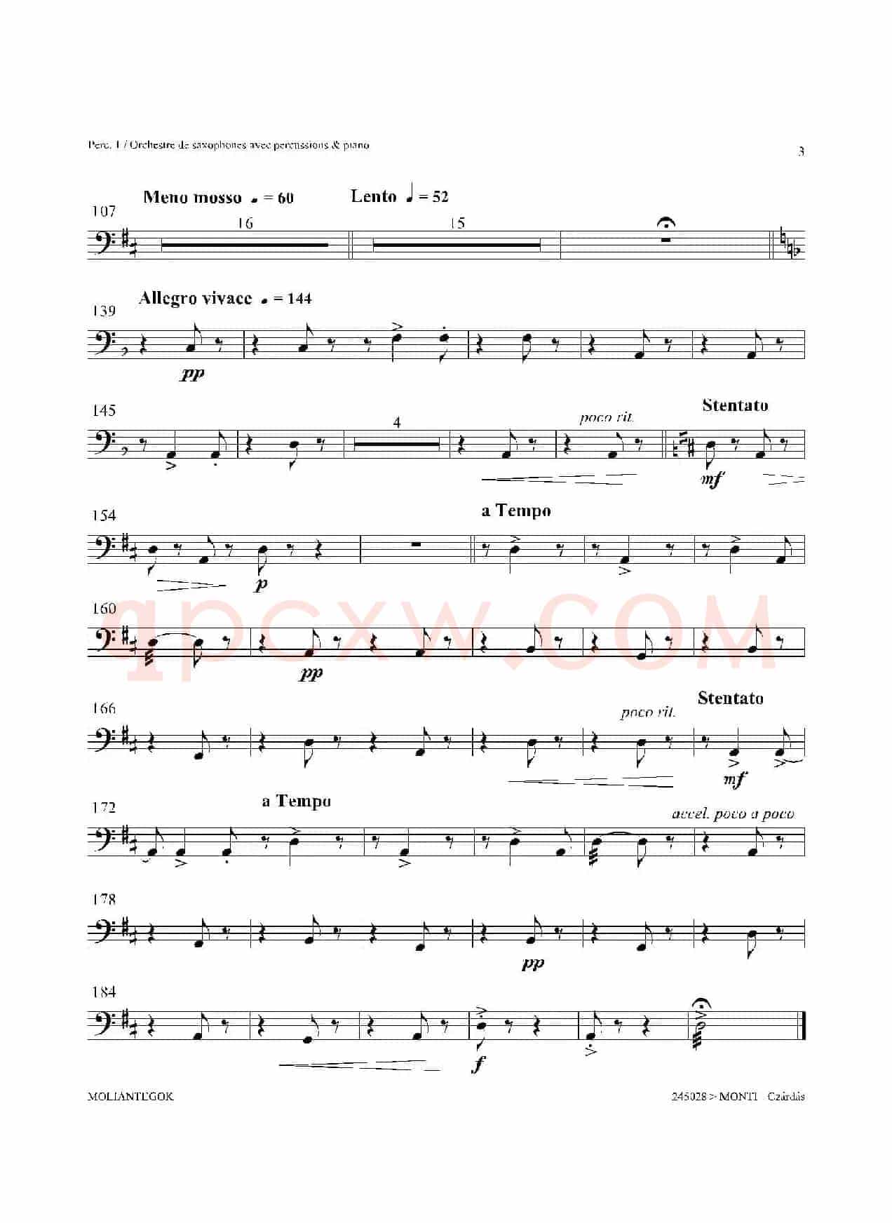 Czardas 查尔达斯（15重奏）（5副打击乐）