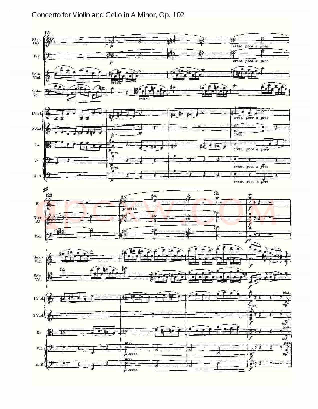 A小调小提琴与大提琴协奏曲, Op.102第一乐章