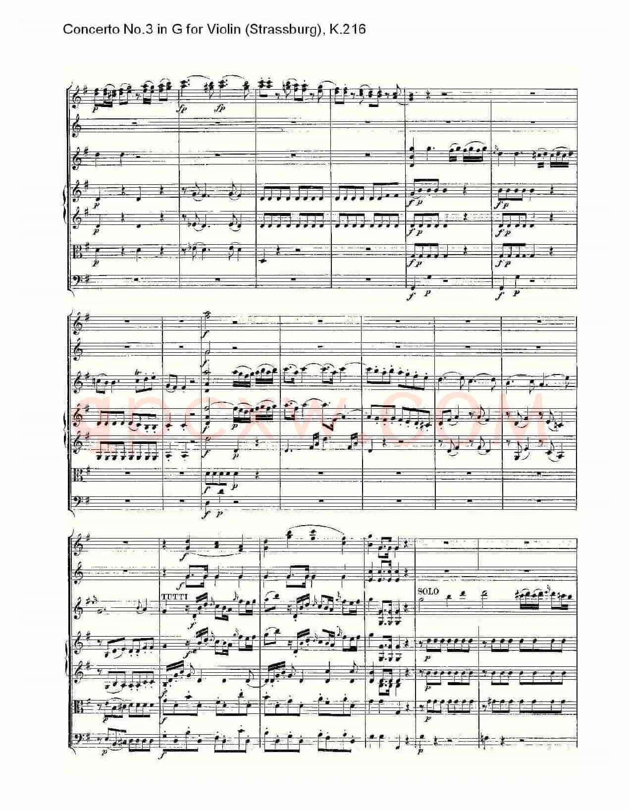 Concerto No.3 in G for Violin K.216(G调小提琴第三协奏曲, K)