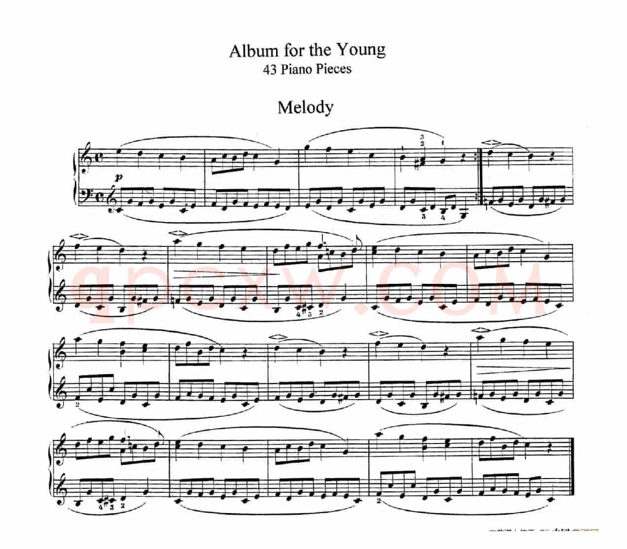 Album für die Jugend Op.68（儿童钢琴曲集·1. 旋律 Melodie ）