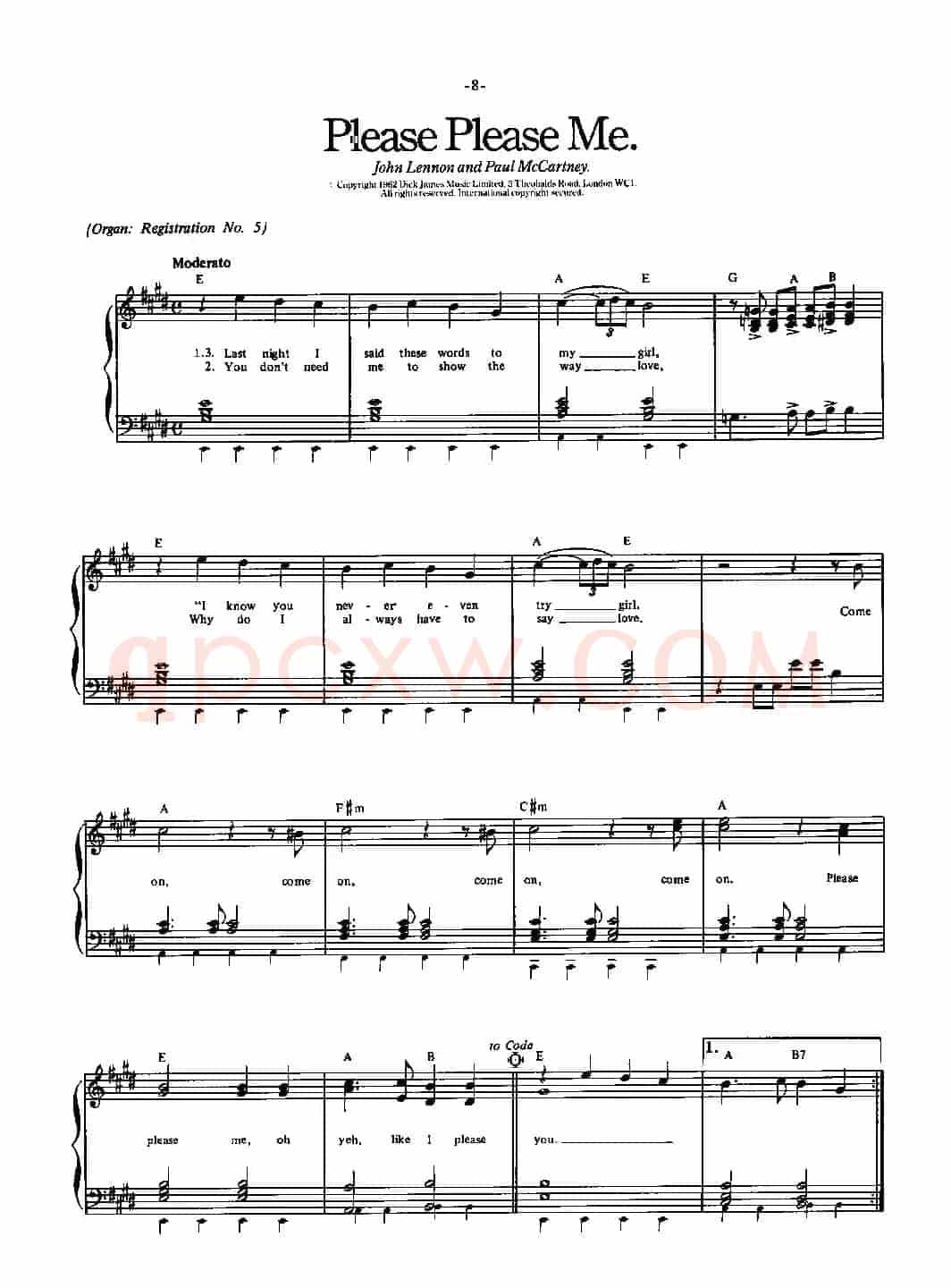 Please Please me（弹唱谱）
