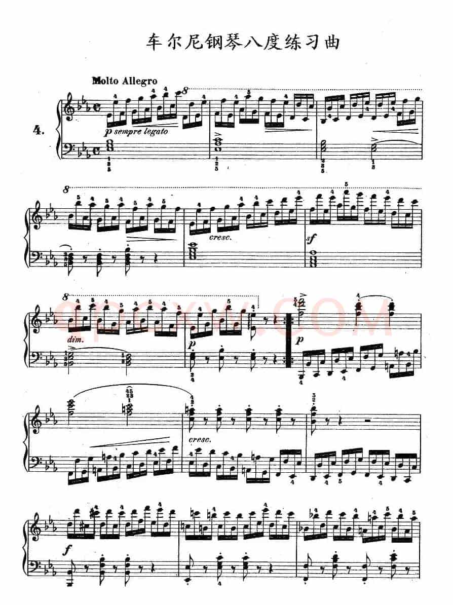 《车尔尼钢琴八度练习曲》OP.553-4