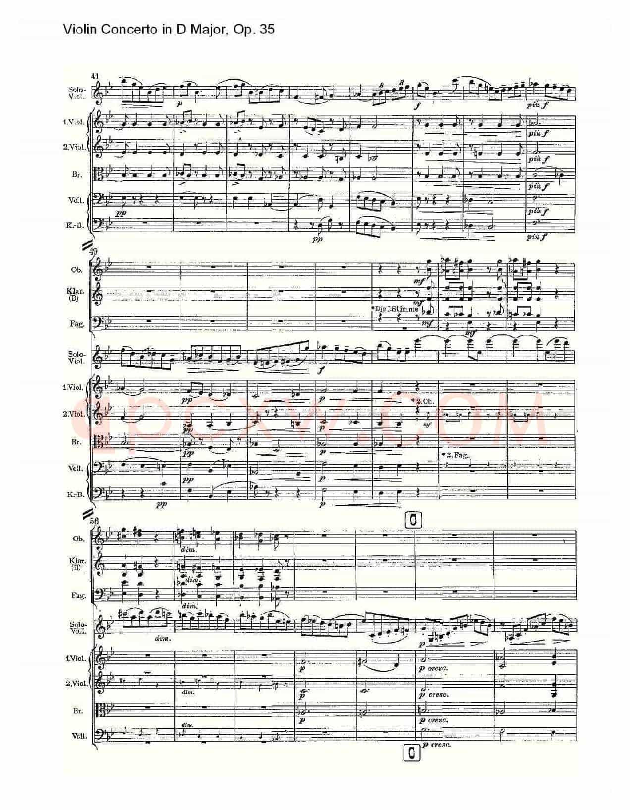 D大调小提琴协奏曲, Op.35第二乐章