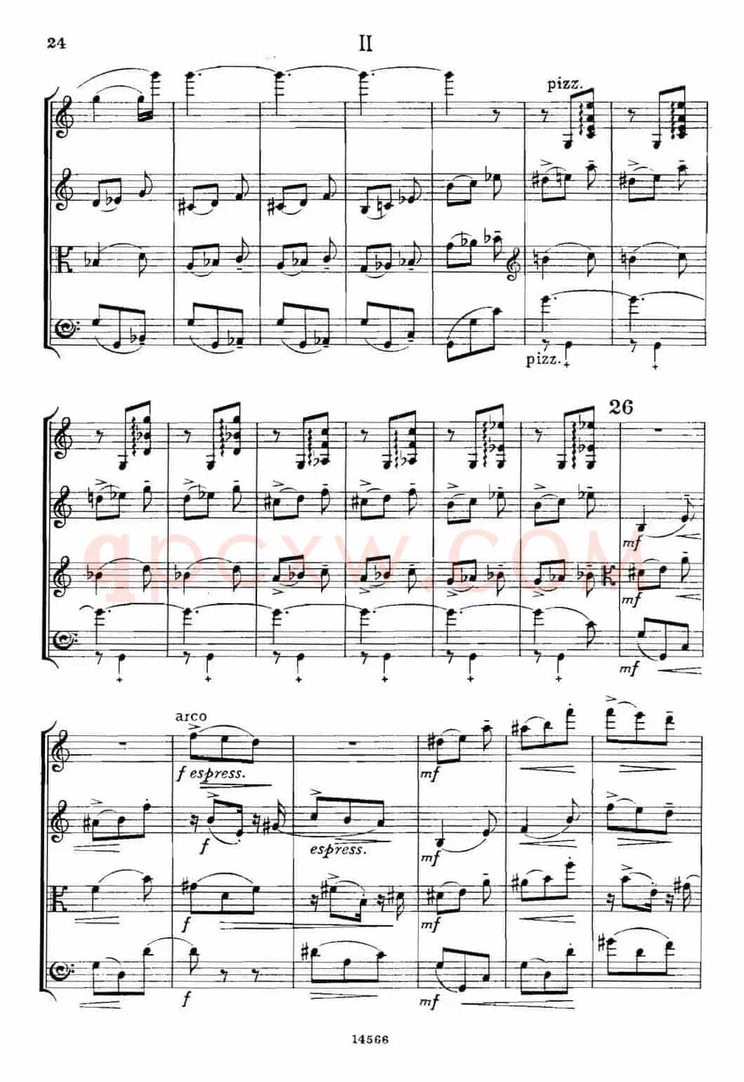 QUARTET Op.83(第二部分)(弦乐四重奏)