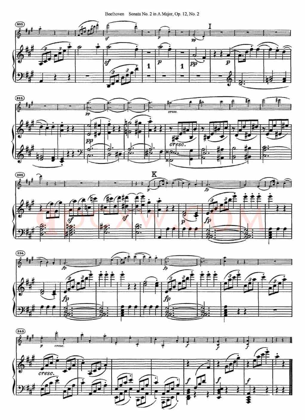 Violin Sonata No.2 in A Major Op.12 No.2（小提琴+钢琴伴奏）