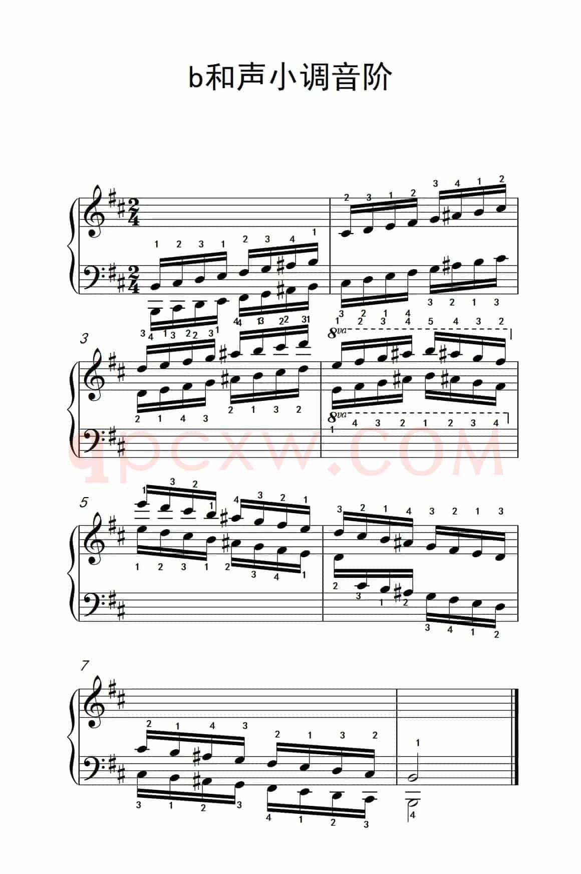 第六级 6.b和声小调音阶（中央音乐学院 钢琴（业余）考级教程 4-6级）