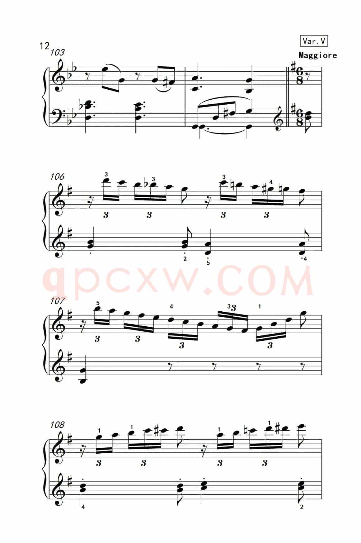 第七级2.G大调变奏曲 贝多芬（中央音乐学院 钢琴（业余）考级教程 7-9级）