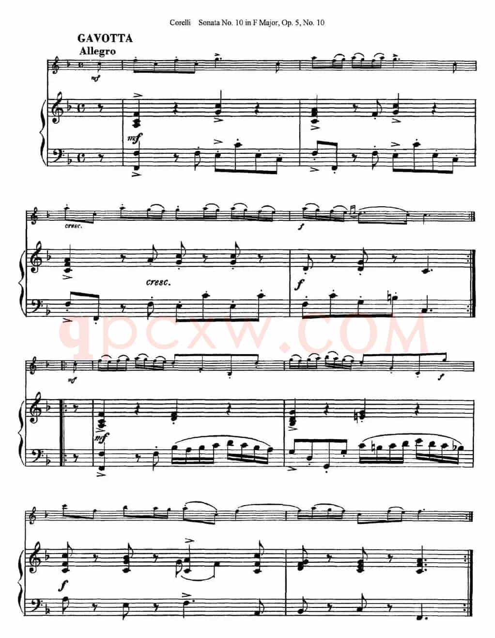 Sonata No.10 in F Major Op.5 No.10（小提琴+钢琴伴奏）