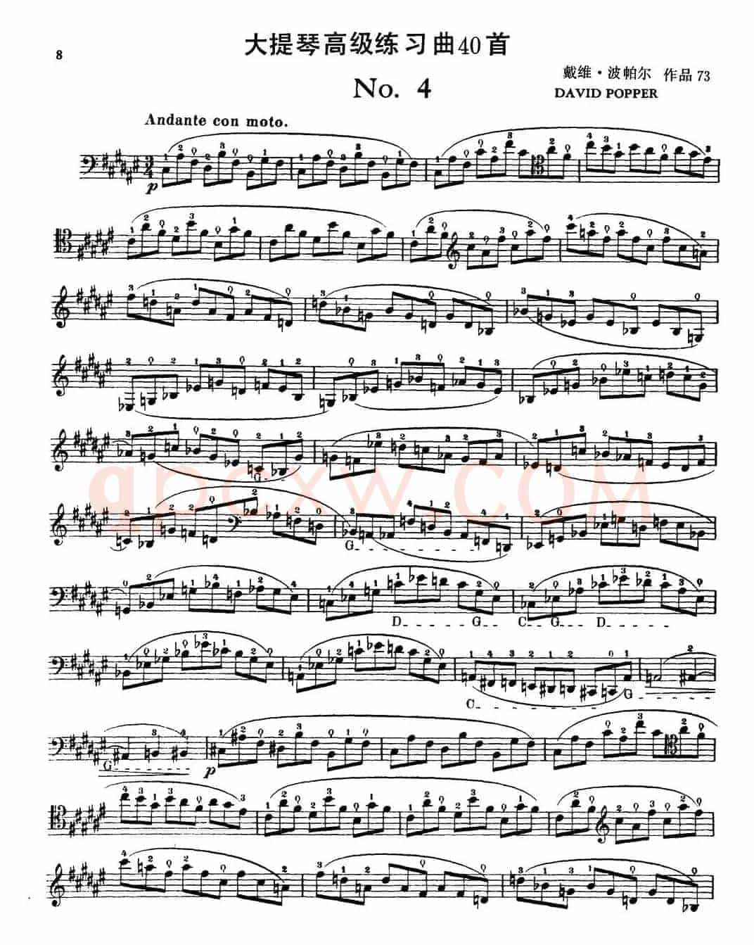 大提琴高级练习曲40首 No.4