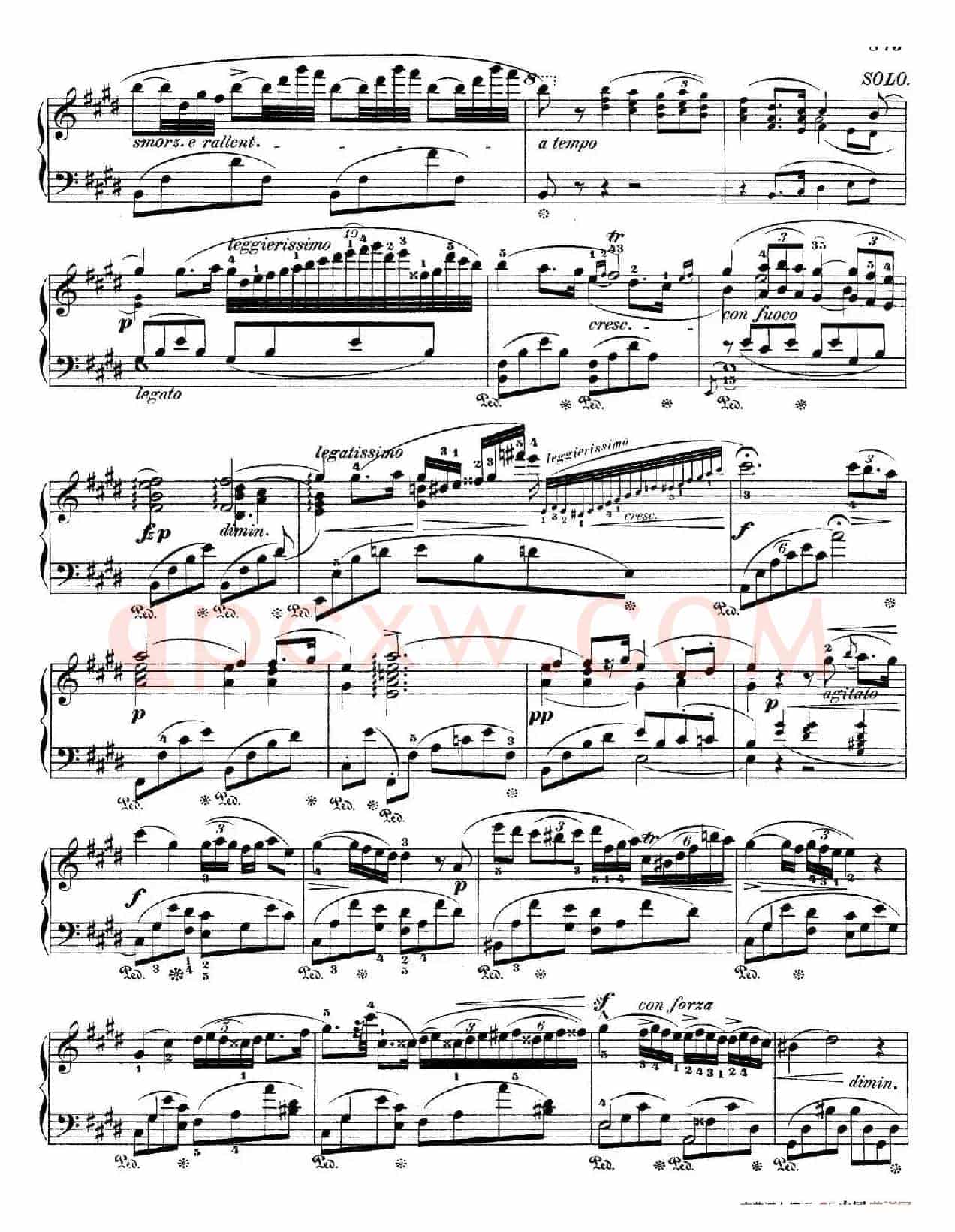 e小调第一钢琴协奏曲 Op.11（钢琴独奏版·第二乐章）