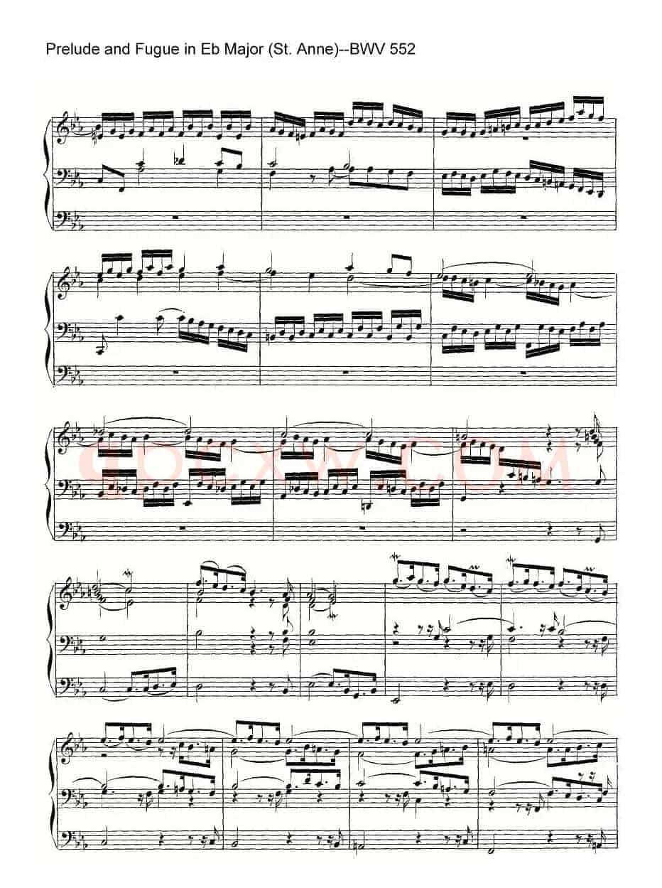 Prelude and Fugue in Eb Major (St. Anne)--BWV 552(管风琴)
