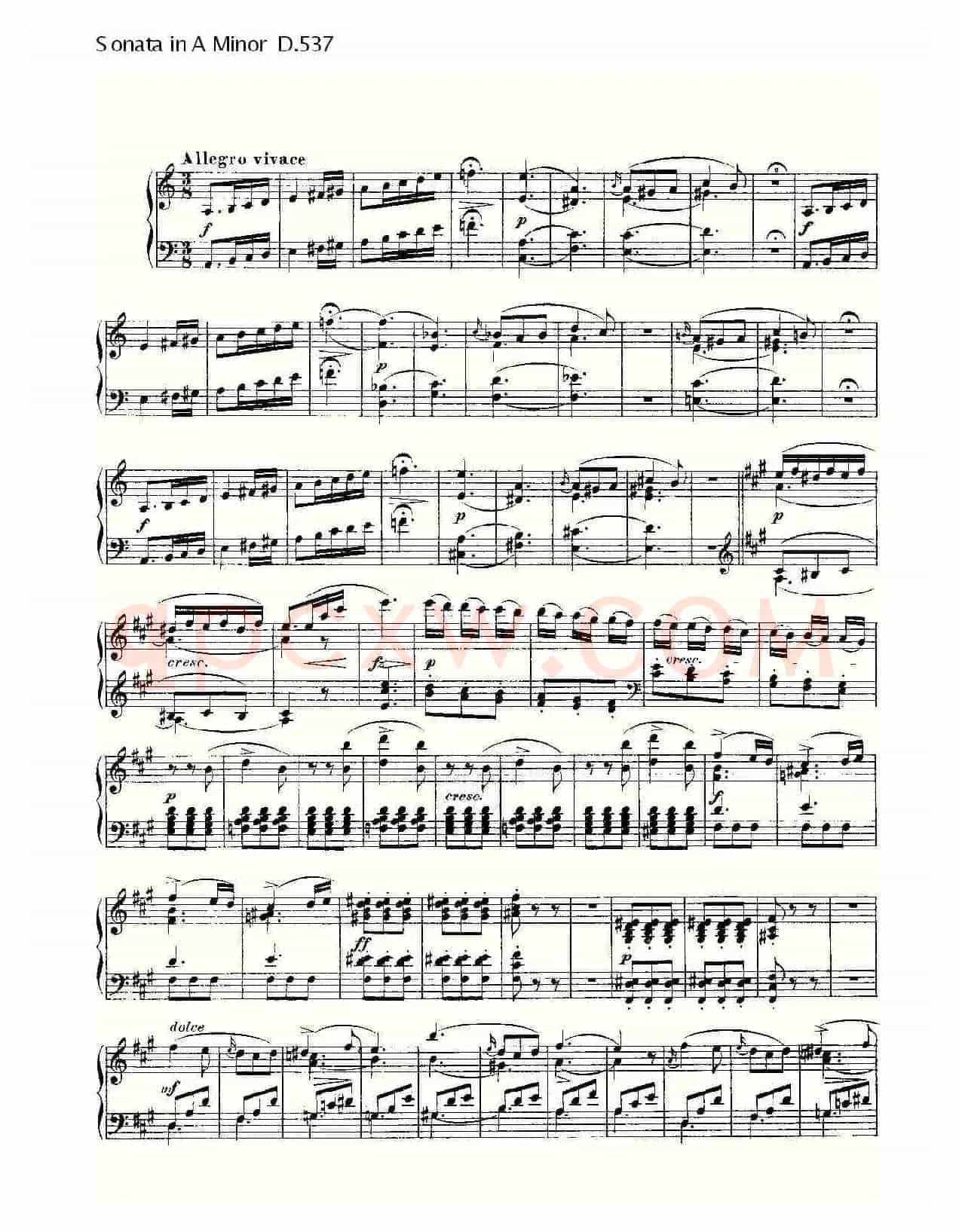 Sonata in A Minor D.537(A小调奏鸣曲D.537)