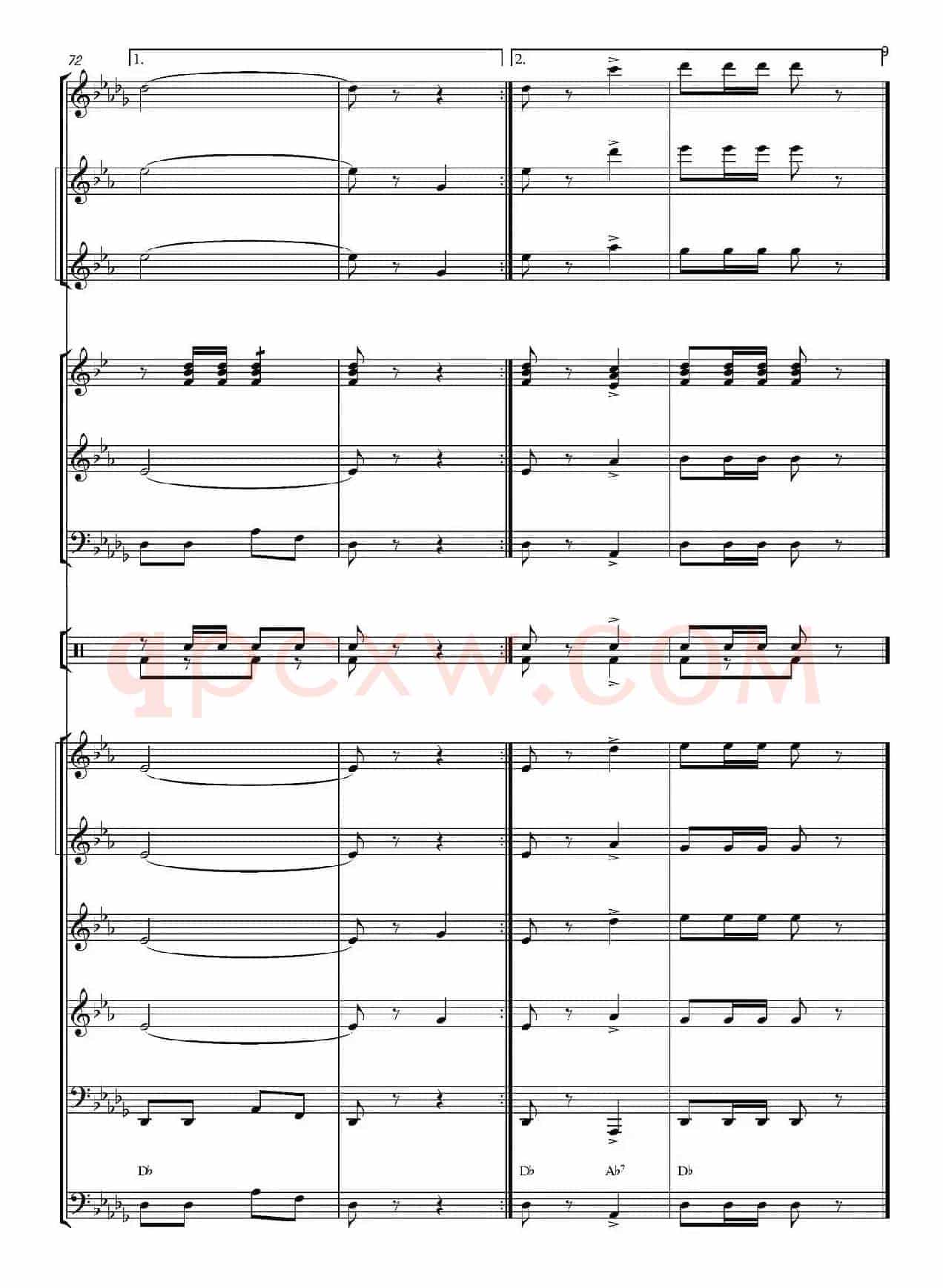 俄罗斯进行曲（marche-834）（合奏、俄罗斯原版谱）