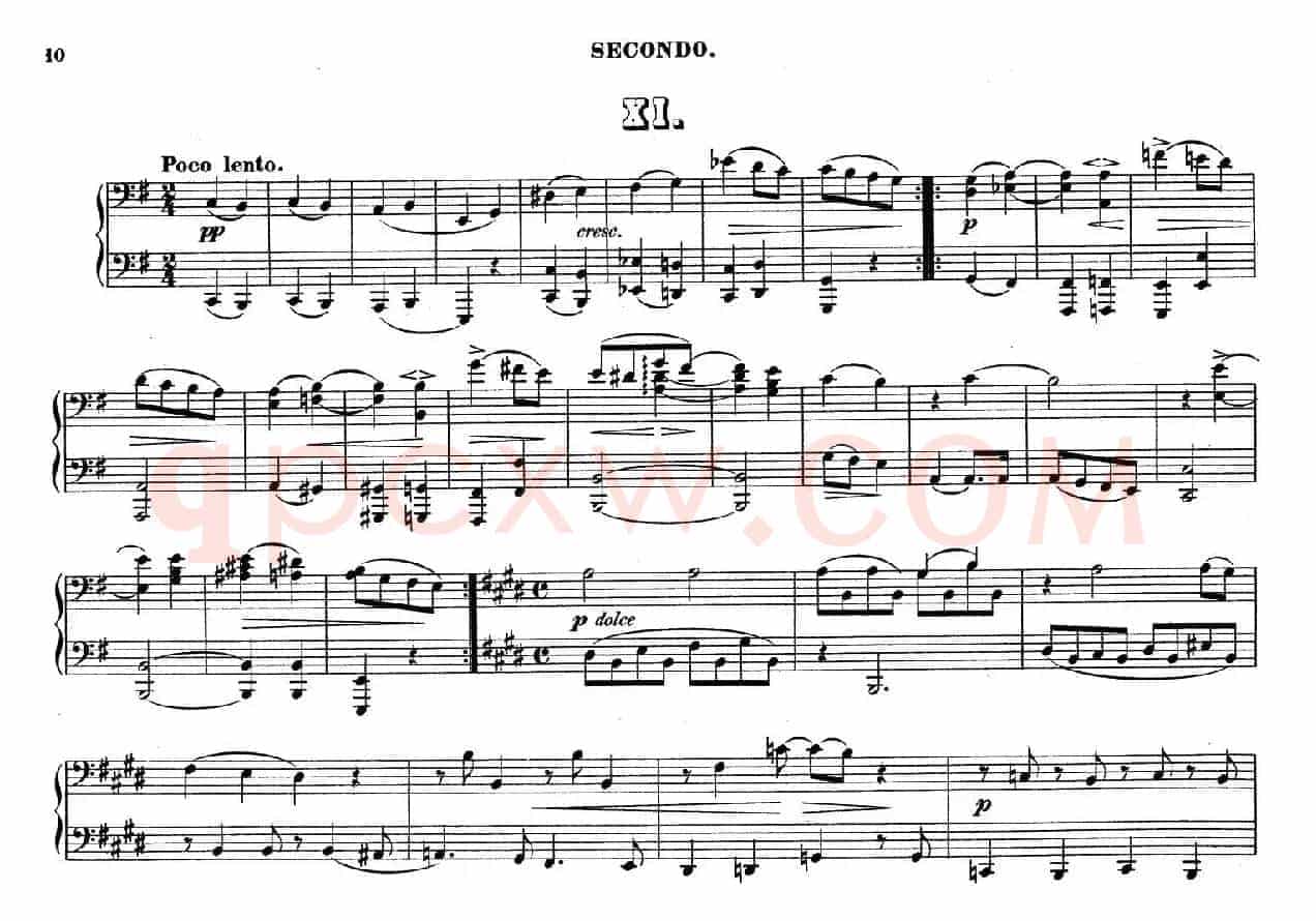 Zwolf Original-Compositionen fur Pianoforte zu 4 Handen Op.57(12首四手联弹小品·11)