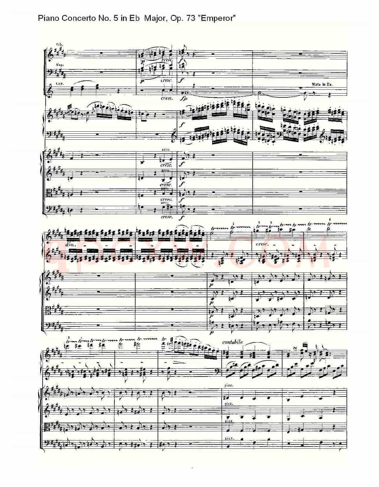 Eb大调钢琴第五协奏曲 Op.73“皇帝” 第二乐章