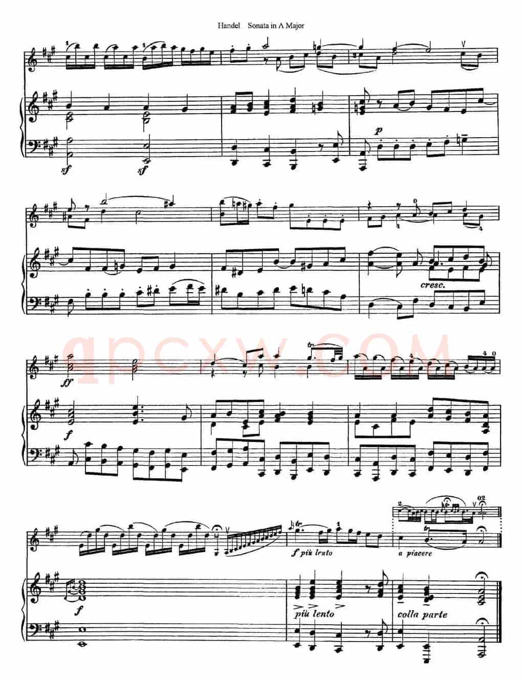 Violin Sonata No.1 in A major（小提琴+钢琴伴奏）