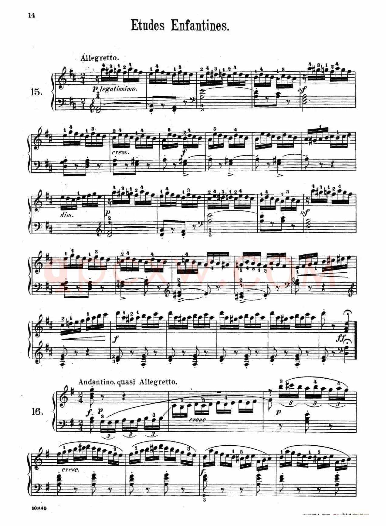 Etudes Enfantines Op.37（儿童钢琴练习曲 第15——20首）