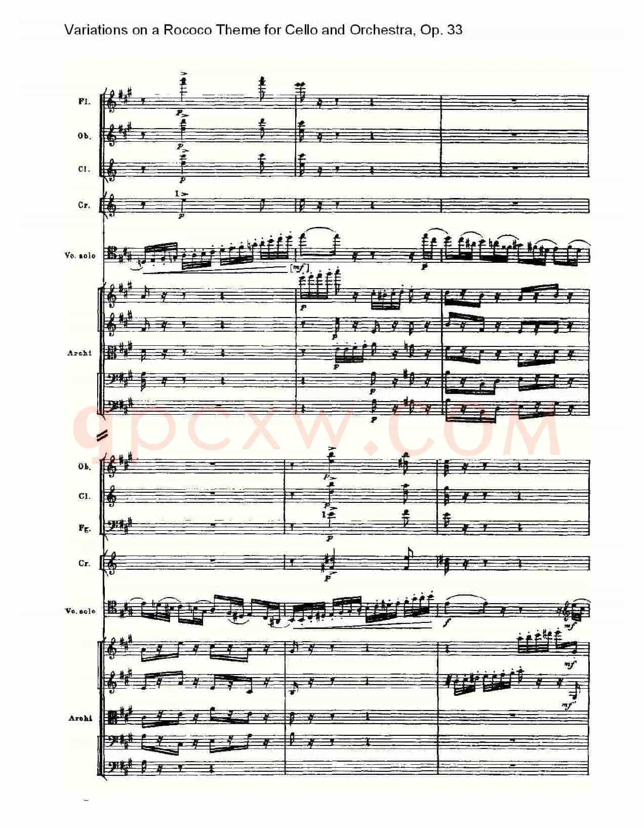 大提琴与管弦乐洛可可主题a小调变奏曲, Op.33(二)