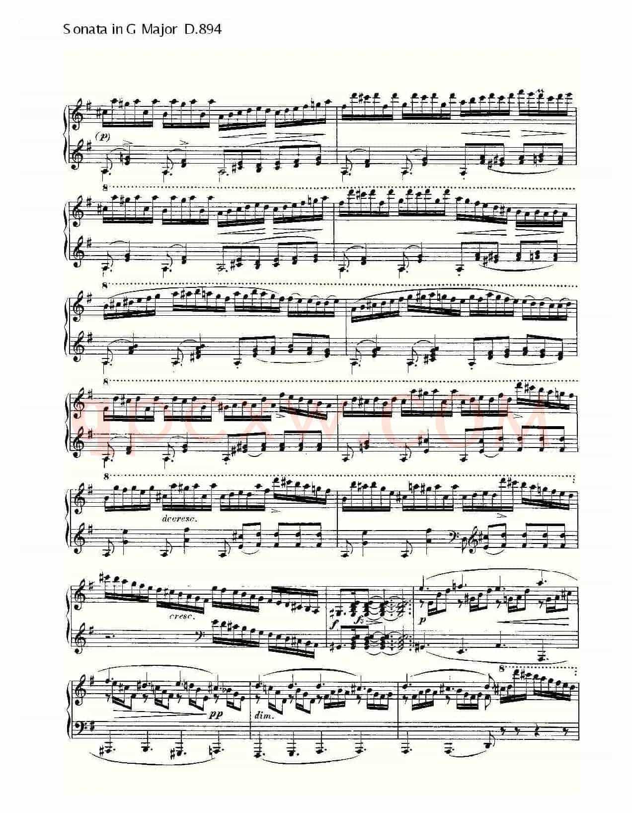 Sonata in G Major D.894(G大调奏鸣曲 D.894)