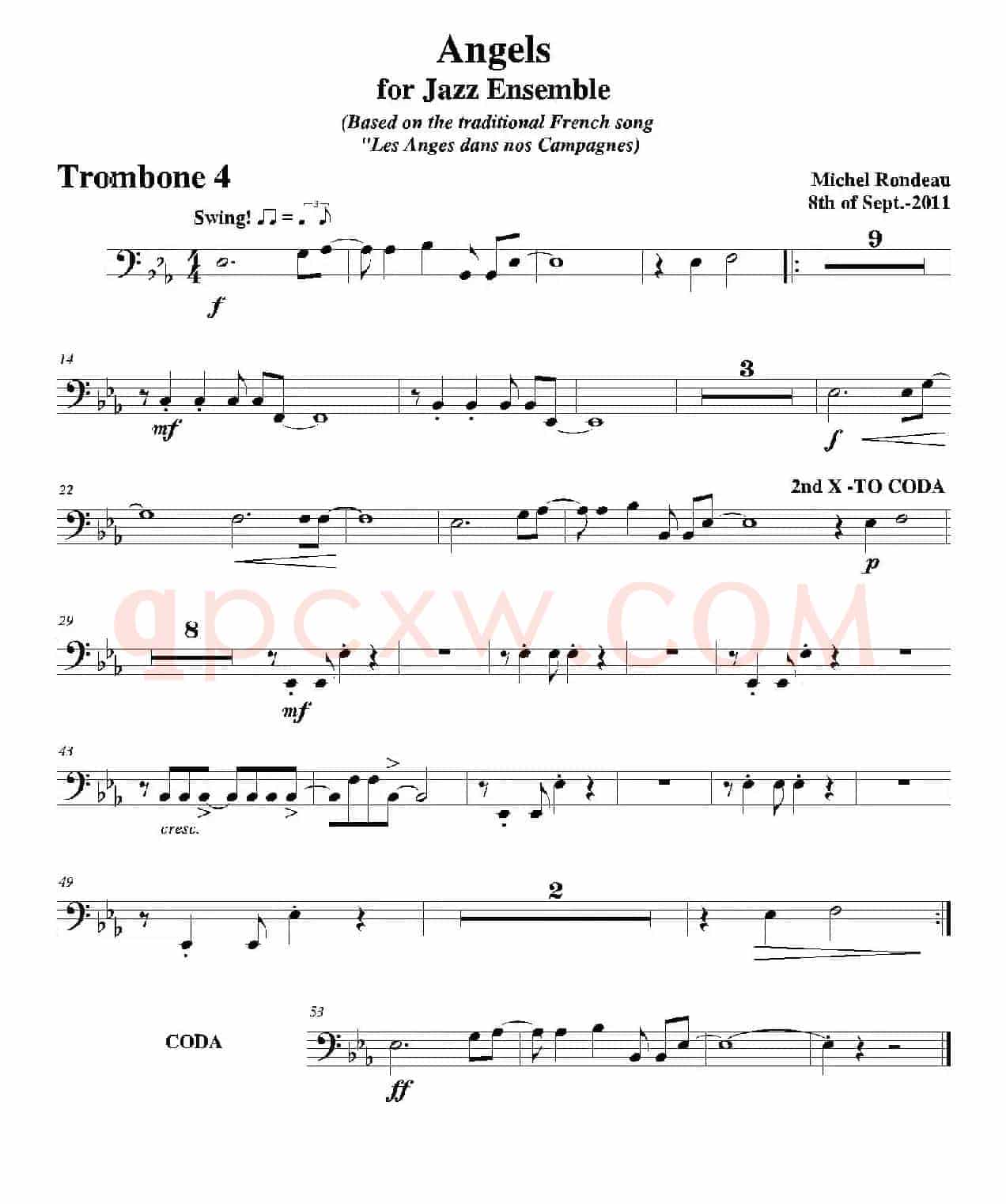 Angels for Jazz Ensemble（第四长号分谱）