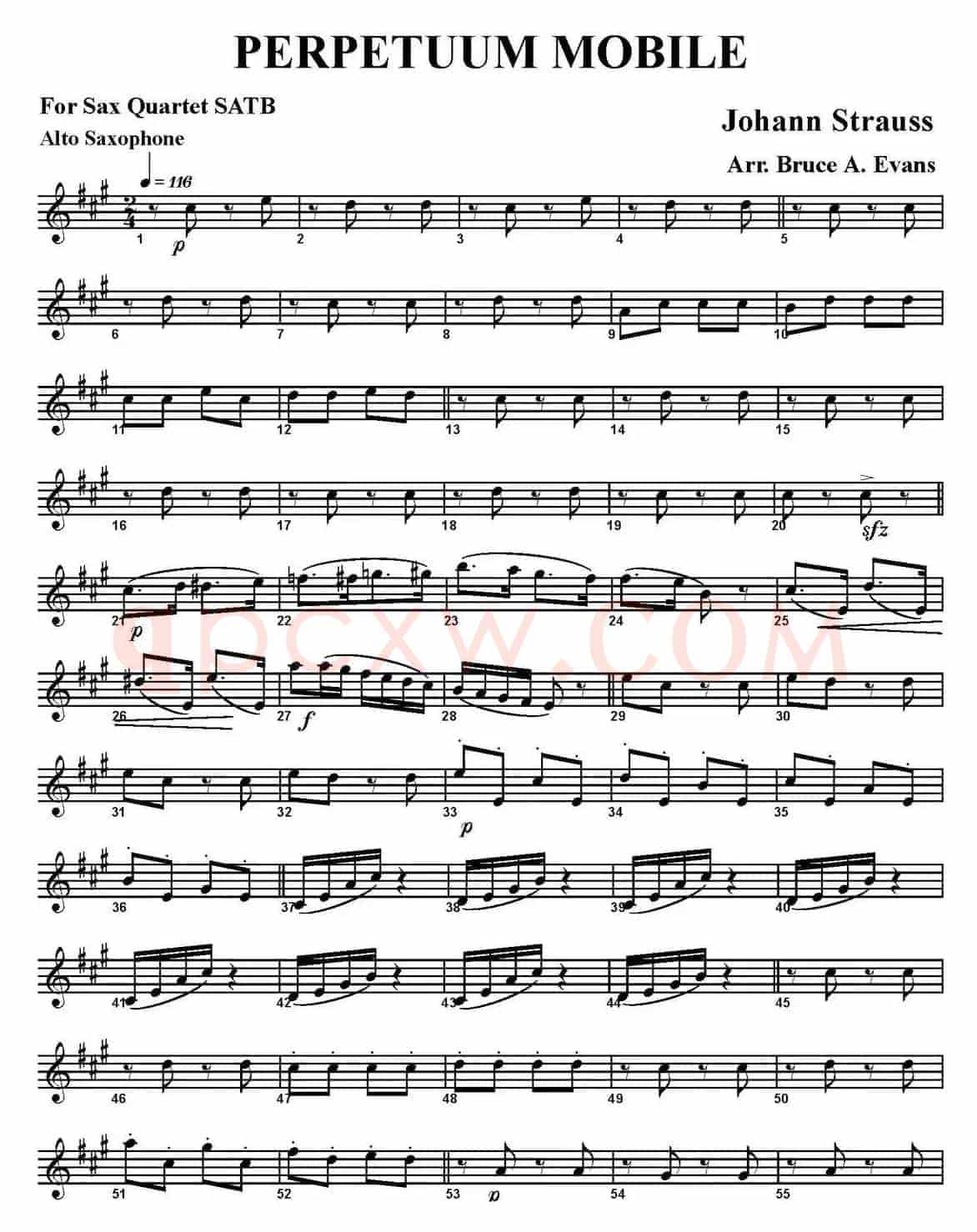 PERPETUUM MOBILE（四重奏·中音萨克斯分谱）