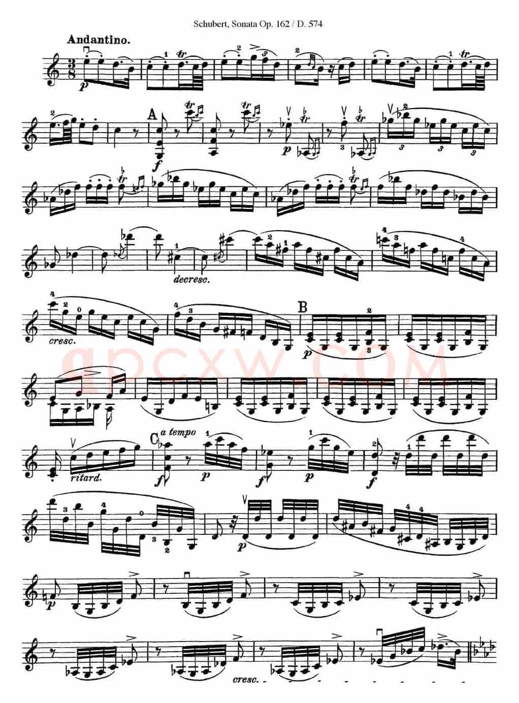 Violin Sonata in A major Op.162 D.574