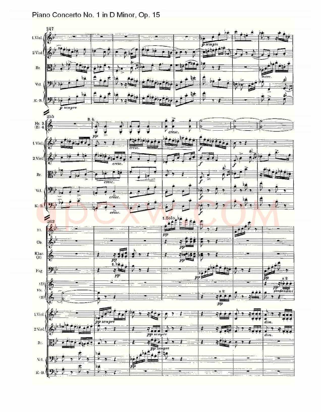 D小调钢琴第一协奏曲, Op.15第三乐章(一)