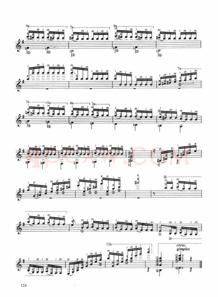 古典吉他考级七级外国乐曲C组（2、蜂鸟）