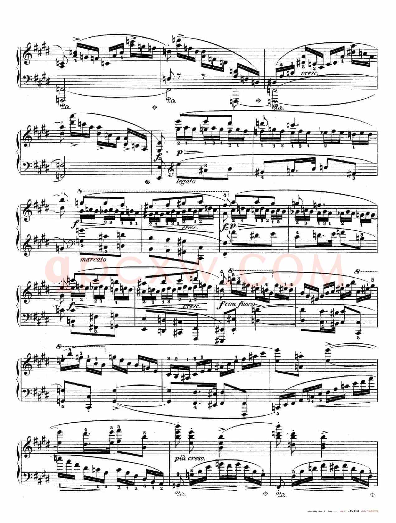 e小调第一钢琴协奏曲 Op.11((钢琴独奏版·第三乐章)