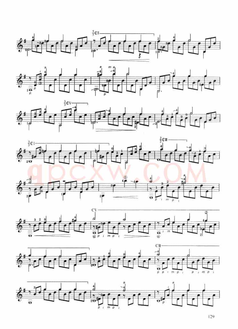 古典吉他考级八级练习曲（2首）