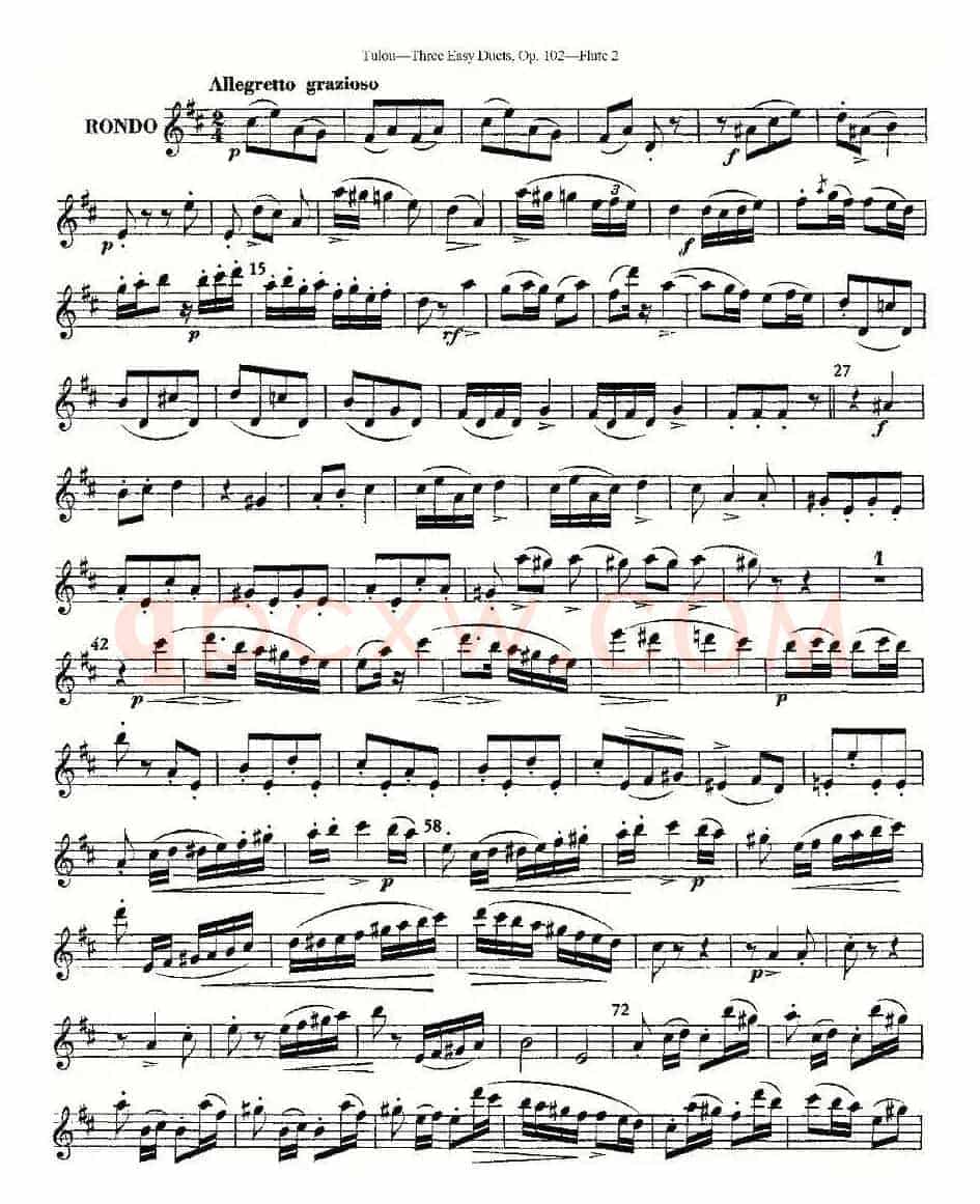 Three Easy Duets,Op.102 之第二长笛（三首简易重奏曲作品102号）