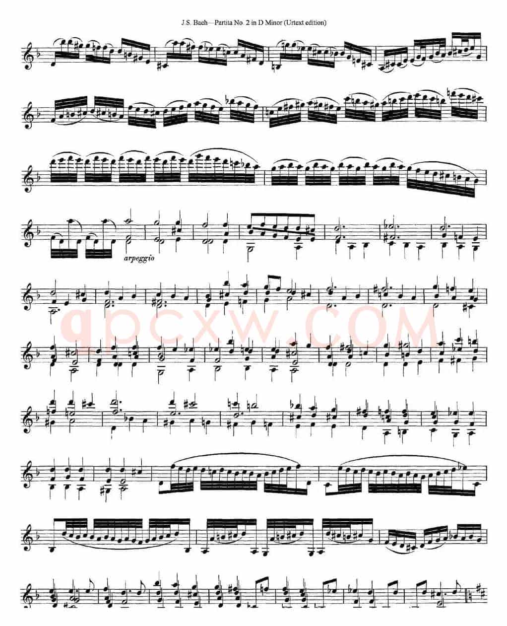 6 Violin Sonatas and Partitas 4.Partita No.2 in D Minor（Urtext edition）