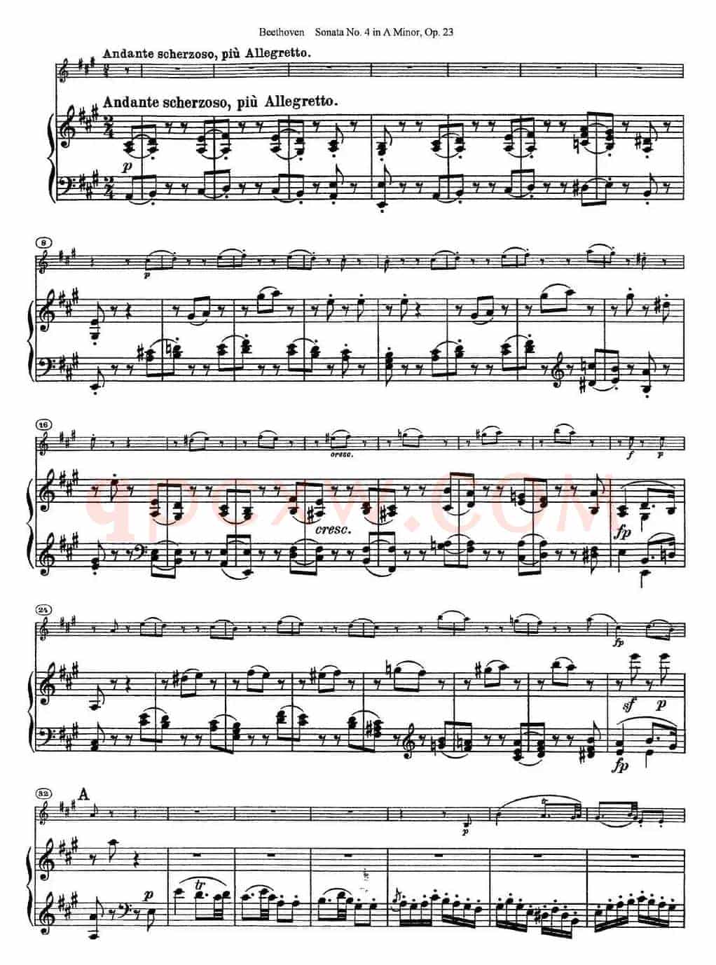 Violin Sonata No.4 in A Minor Op.23（小提琴+钢琴伴奏）