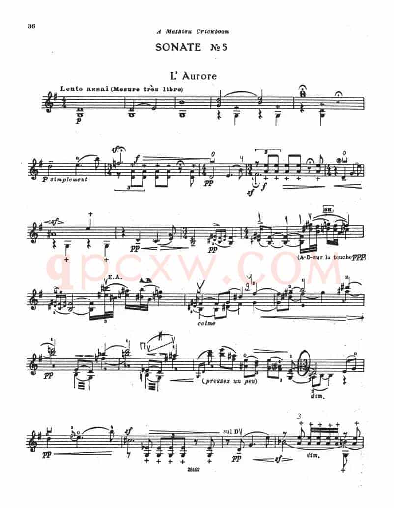 SONATE No5（伊萨伊小提琴奏鸣曲）