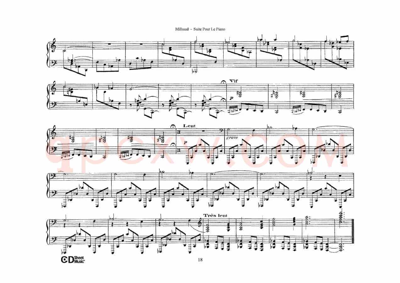 Suite Pour Le Piano Op.8（钢琴组曲·Ⅴ）