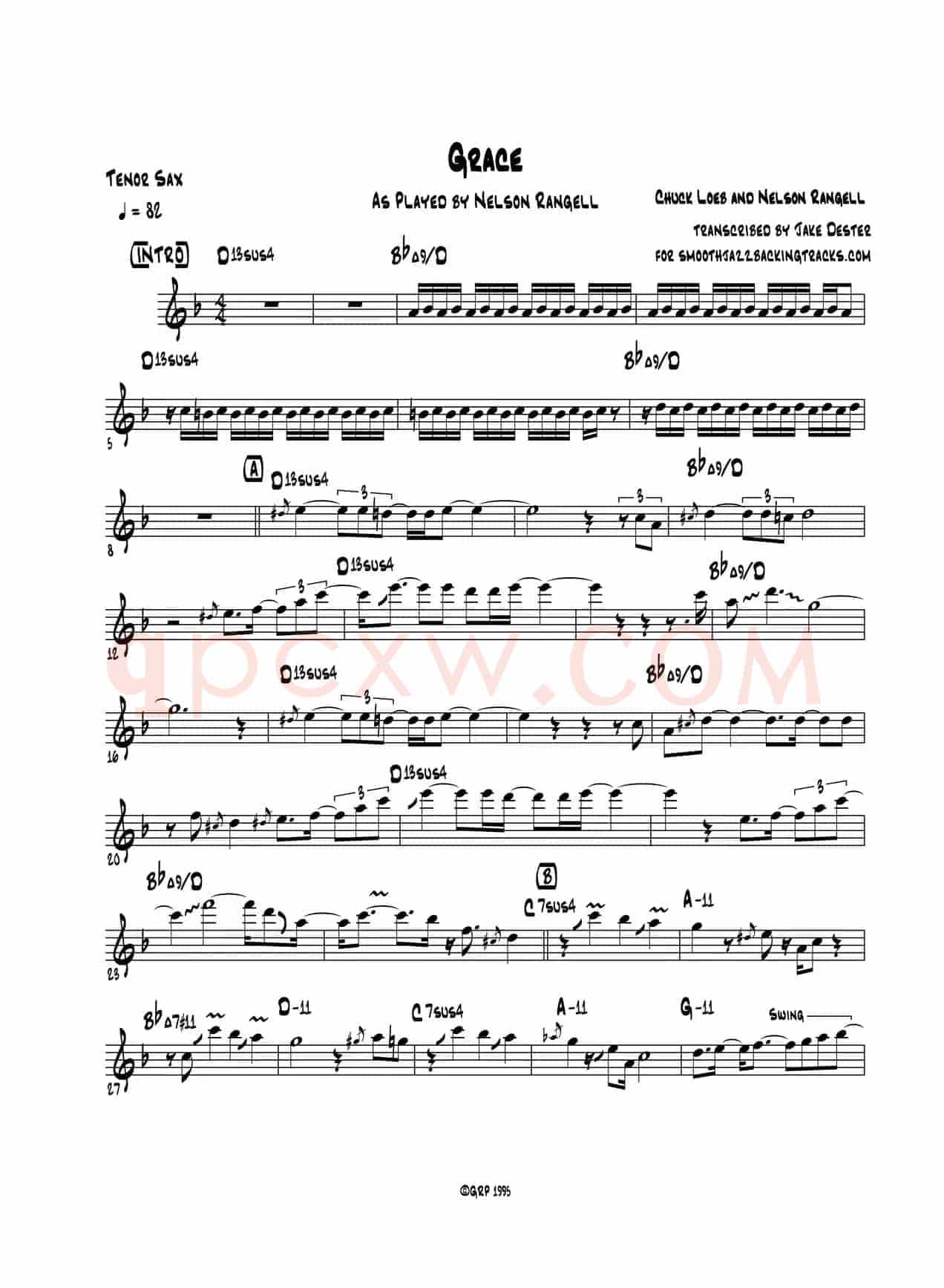 Grace（次中音萨克斯）