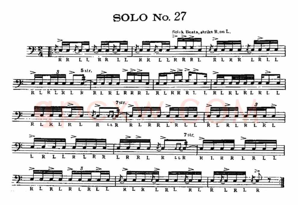 美国军鼓 SOLO No.26-30（爵士鼓谱）