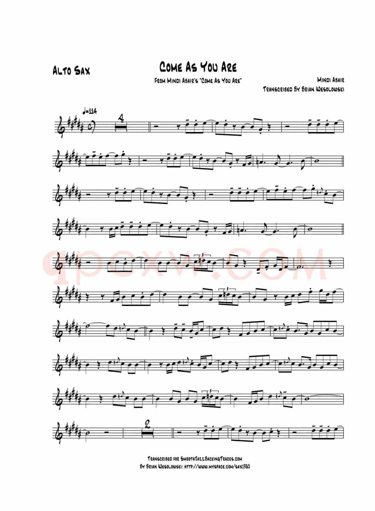 Come As You Are（中音萨克斯）