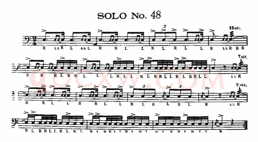 美国军鼓 SOLO No.46-50（爵士鼓谱）