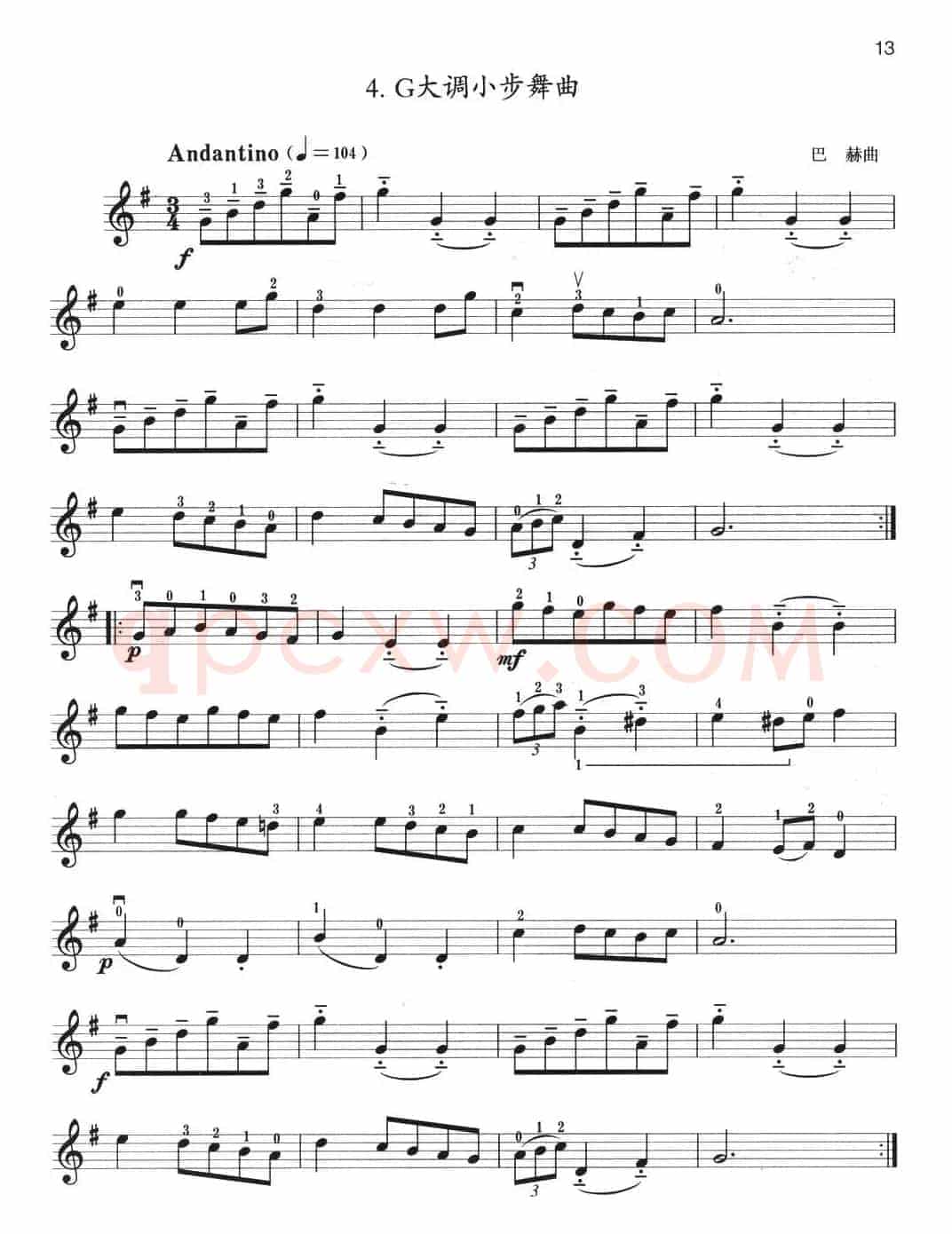小提琴考级第一级：外国乐曲（4首）
